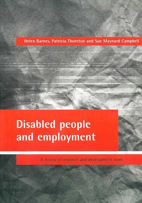 Book cover image for Disabled people and employment ISBN: 9781861341211