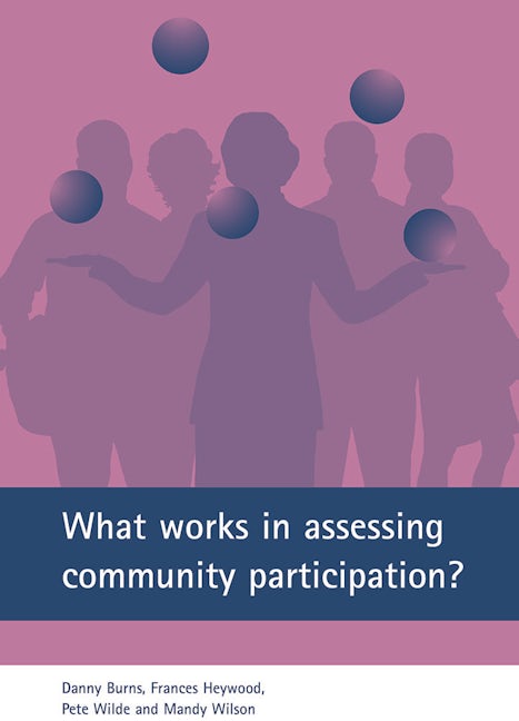 Book cover image for What works in assessing community participation? ISBN: 9781861346155