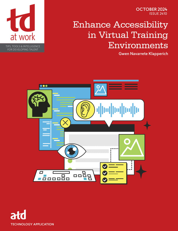 Cover image for Enhancing Accessibility in Virtual Training Environments, isbn: 9781960231147