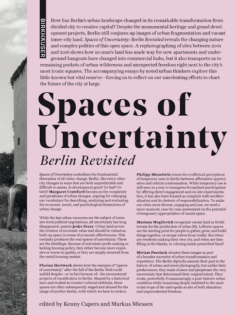 Book cover image for Spaces of Uncertainty - Berlin revisited ISBN: 9783035614398