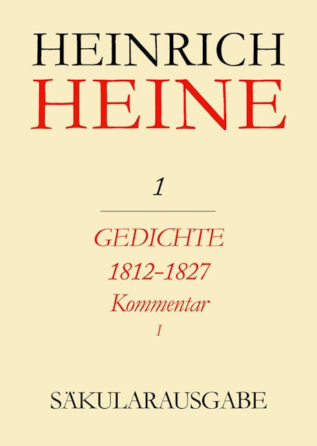 Gedichte 1812-1827. Kommentar