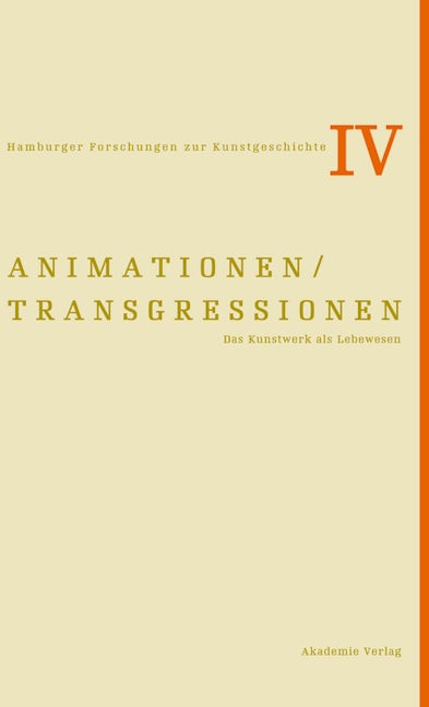 Book cover image for Animationen / Transgressionen ISBN: 9783050041575