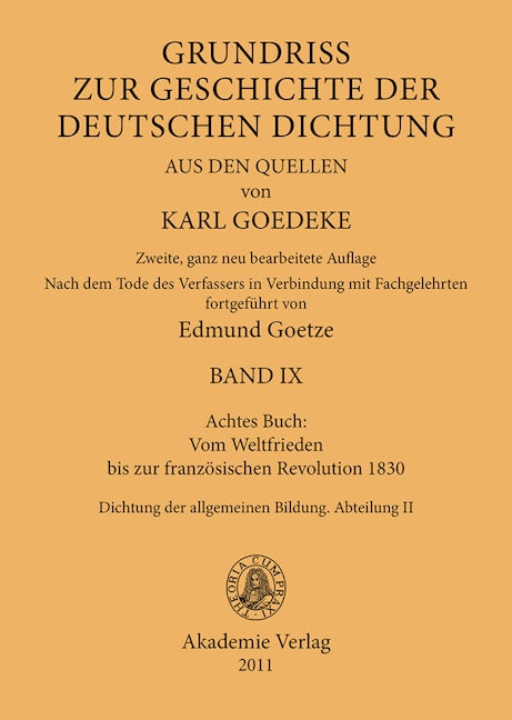 Achtes Buch: Vom Weltfrieden bis zur französischen Revolution 1830