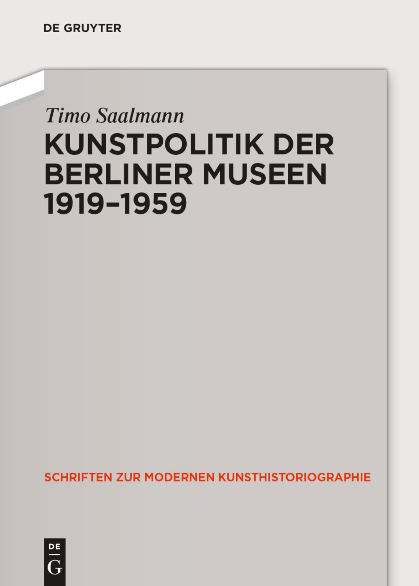 Cover image for Kunstpolitik der Berliner Museen 1919-1959 ISBN 9783050061016