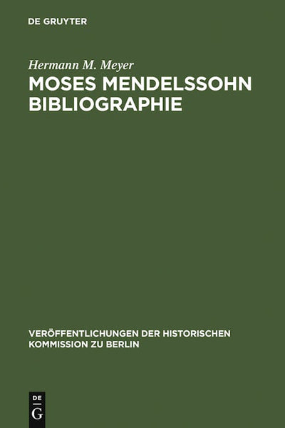 Moses Mendelssohn Bibliographie