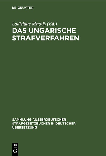 Das ungarische Strafverfahren