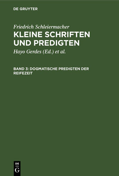 Dogmatische Predigten der Reifezeit