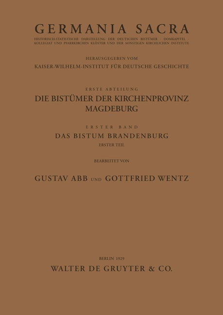 Das Bistum Brandenburg. Teil 1