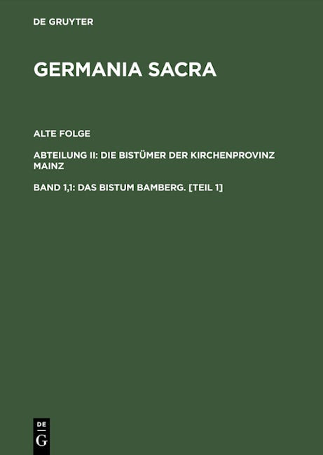 Das Bistum Bamberg. [Teil 1]