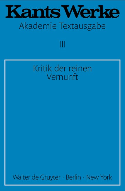 Kritik der reinen Vernunft