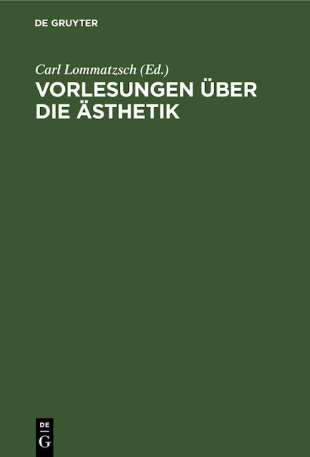 Vorlesungen über die Ästhetik