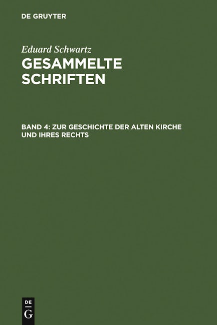Zur Geschichte der Alten Kirche und ihres Rechts