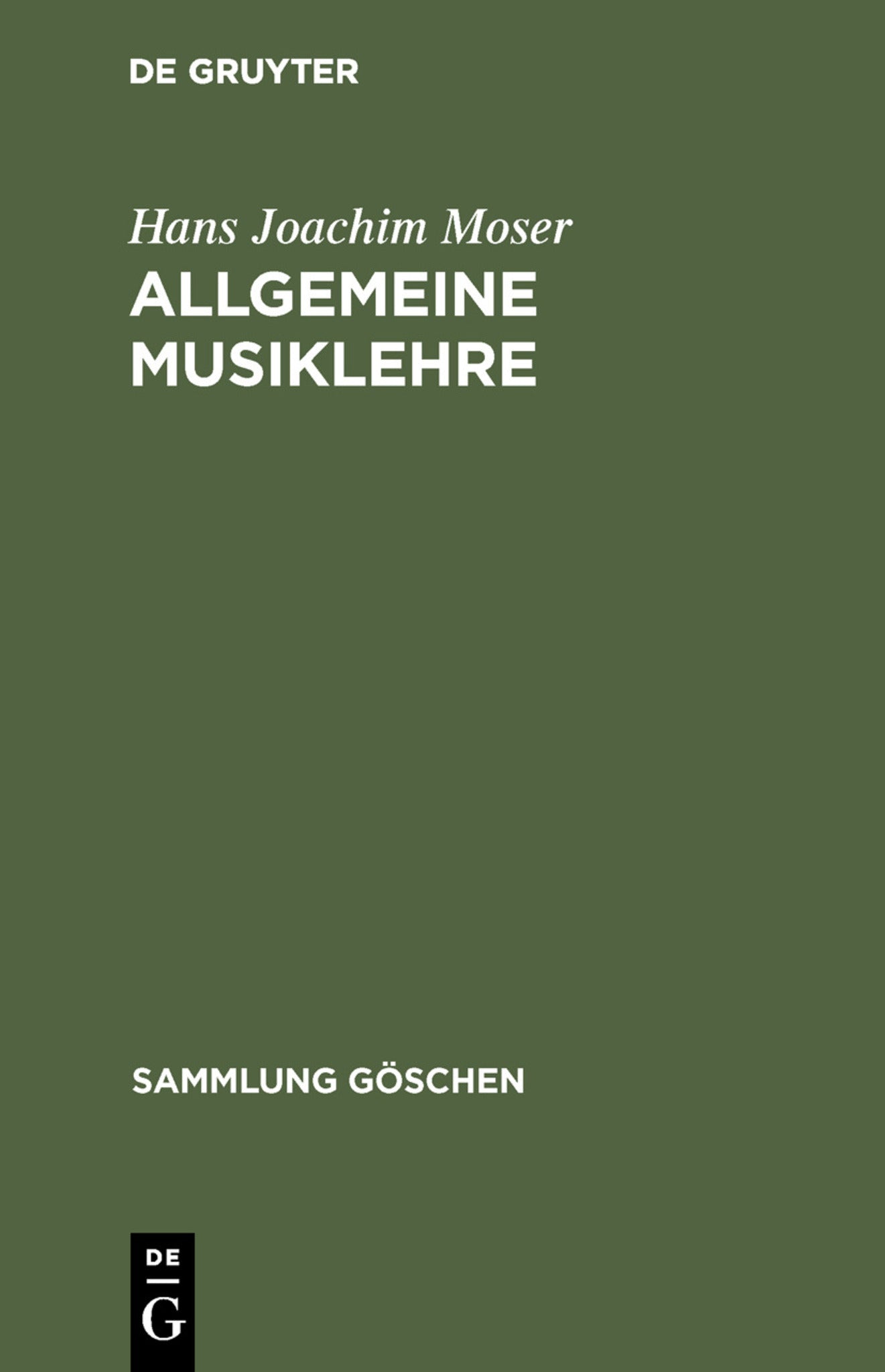 Cover image for Allgemeine Musiklehre ISBN 9783110027402