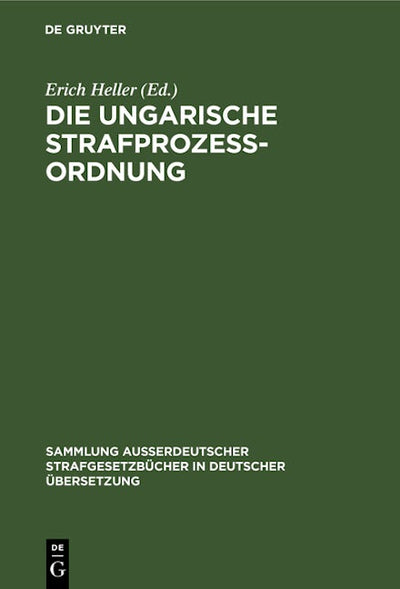 Die Ungarische Strafprozeßordnung