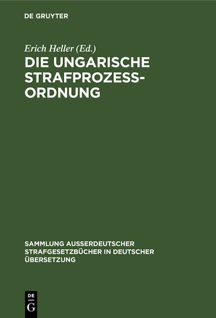 Die Ungarische Strafprozeßordnung