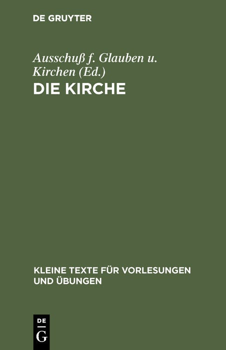 Cover image for Die Kirche, isbn: 9783110031737