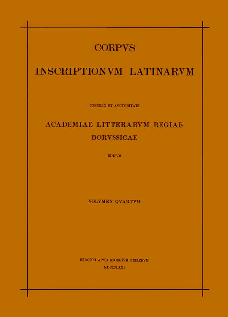 Inscriptiones parietariae Pompeianae Herculanenses Stabianae