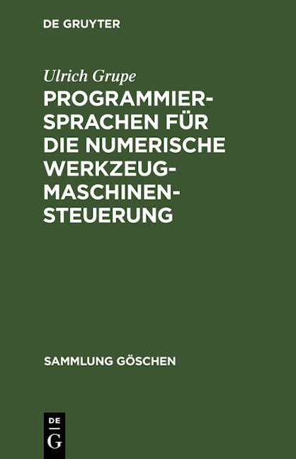 Programmiersprachen für die numerische Werkzeugmaschinensteuerung