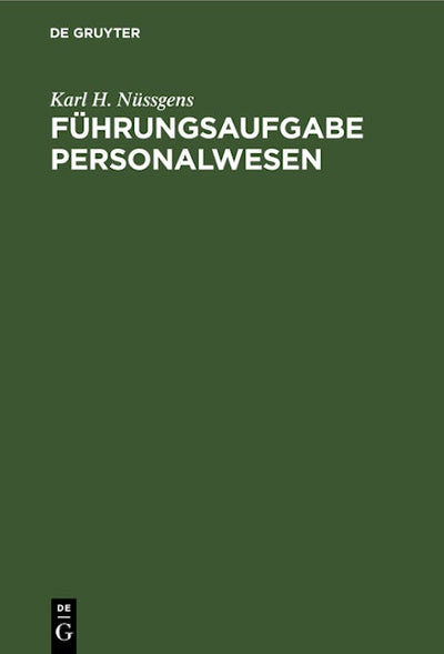 Führungsaufgabe Personalwesen
