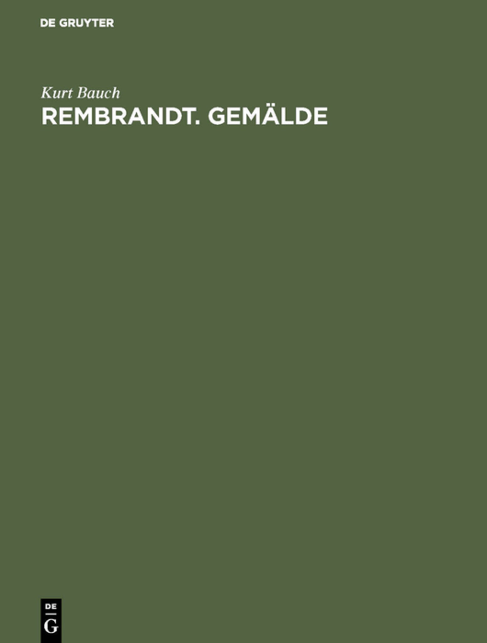 Cover image for Rembrandt. Gemälde ISBN 9783110050073
