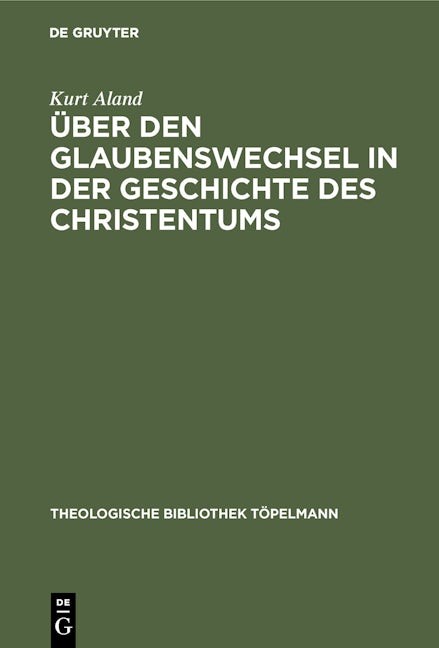 Über den Glaubenswechsel in der Geschichte des Christentums