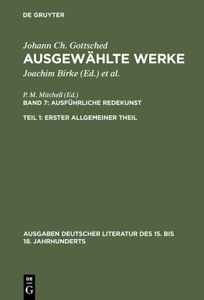 Ausführliche Redekunst. Erster Allgemeiner Theil