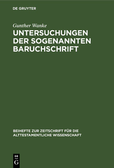 Untersuchungen der sogenannten Baruchschrift