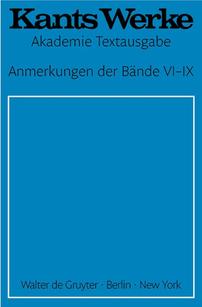 Anmerkungen der Bände VI–IX