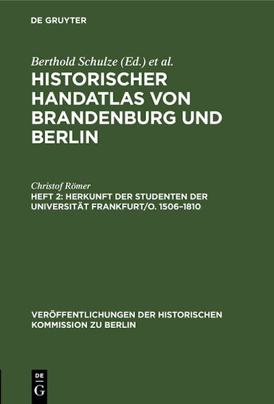 Herkunft der Studenten der Universität Frankfurt/O. 1506–1810