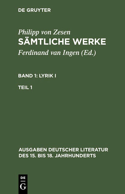 Lyrik I. Erster Teil