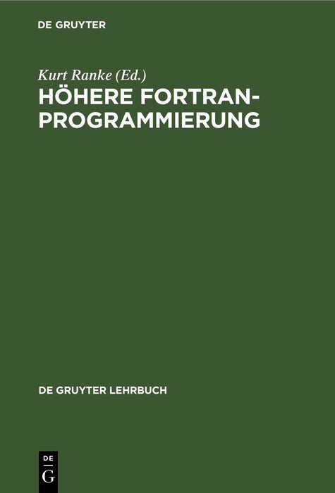 Cover image for Höhere FORTRAN-Programmierung, isbn: 9783110082265