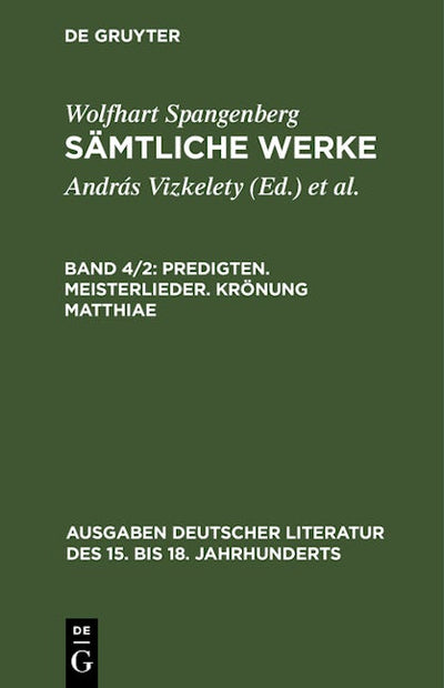 Predigten. Meisterlieder. Krönung Matthiae