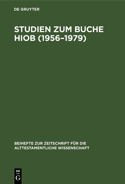 Studien zum Buche Hiob (1956–1979)
