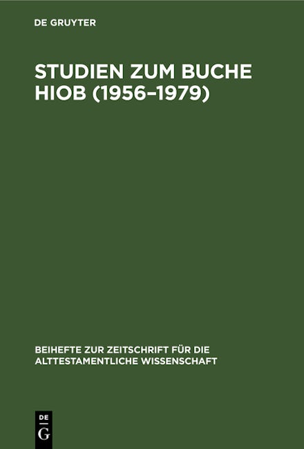 Studien zum Buche Hiob (1956–1979)