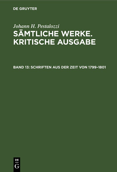 Schriften aus der Zeit von 1799–1801