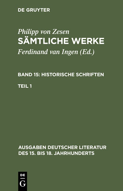 Historische Schriften. Erster Teil