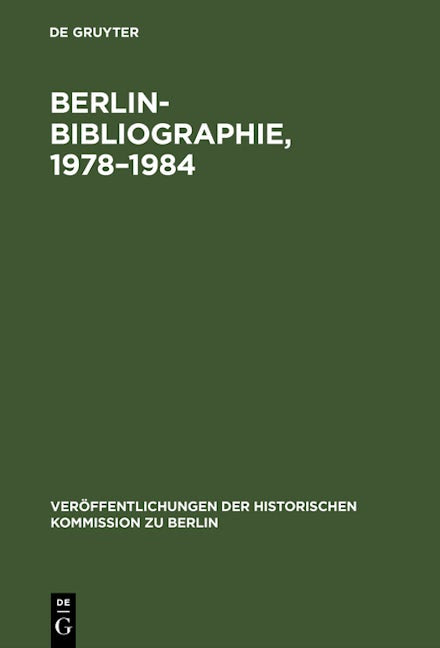 Berlin-Bibliographie, 1978–1984