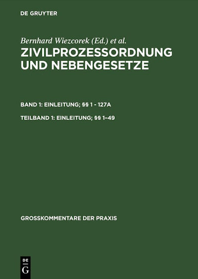 Einleitung; §§ 1–49