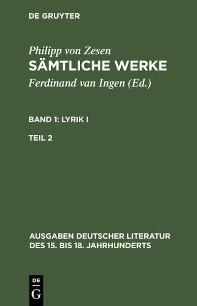 Lyrik I. Zweiter Teil