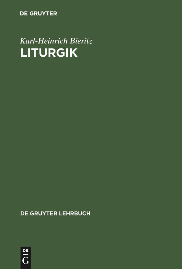 Cover image for Liturgik, isbn: 9783110132366