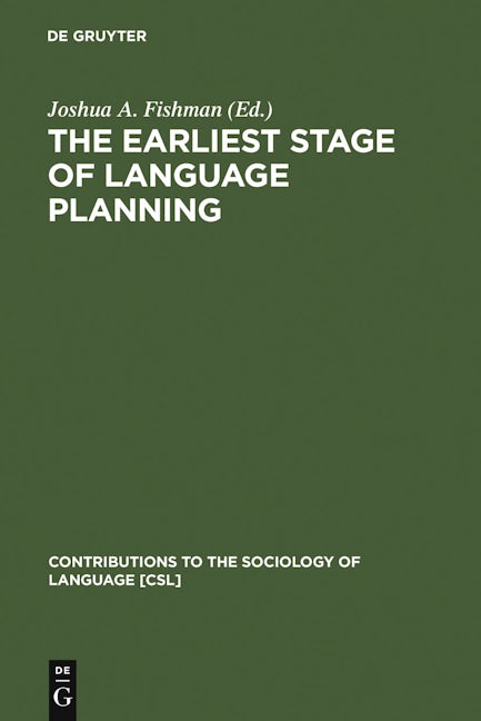 The Earliest Stage of Language Planning