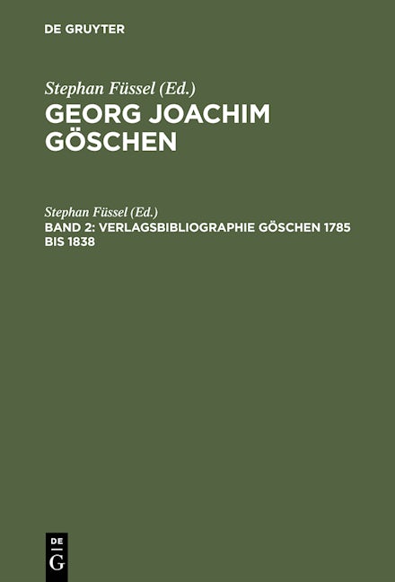 Verlagsbibliographie Göschen 1785 bis 1838