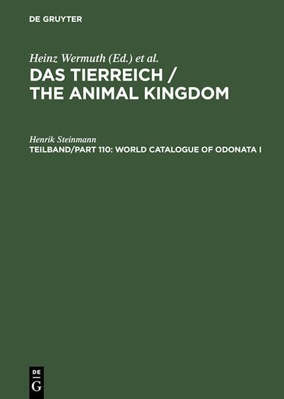 World Catalogue of Odonata I