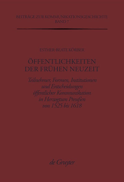 Öffentlichkeiten der Frühen Neuzeit