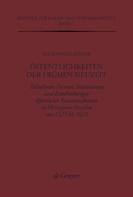Öffentlichkeiten der Frühen Neuzeit