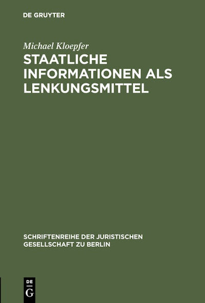 Staatliche Informationen als Lenkungsmittel