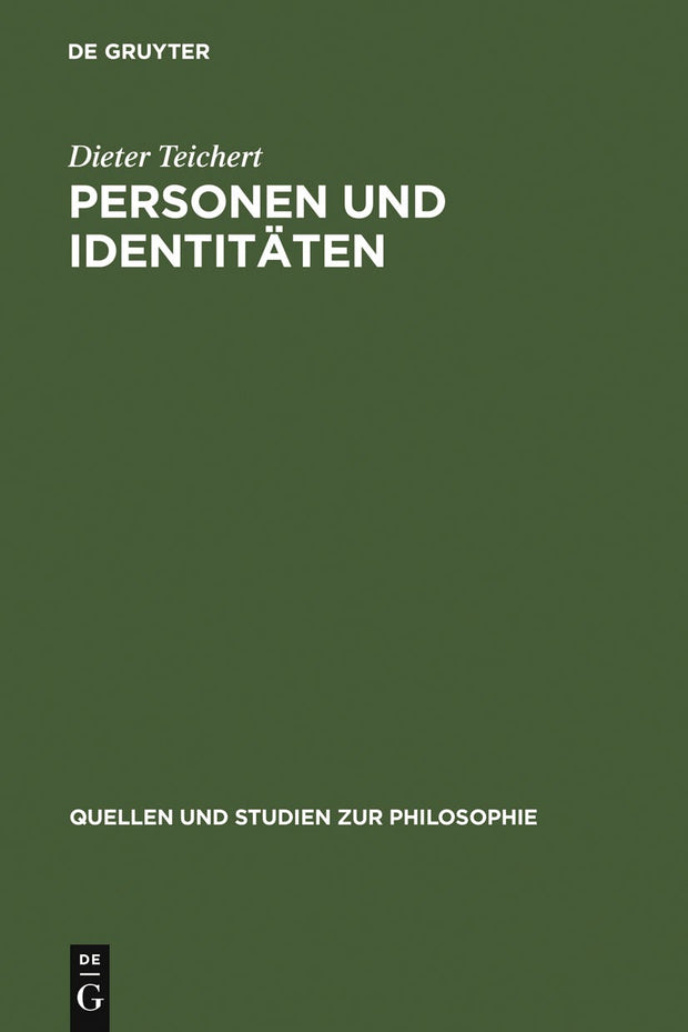 Cover image for Personen und Identitäten, isbn: 9783110164053