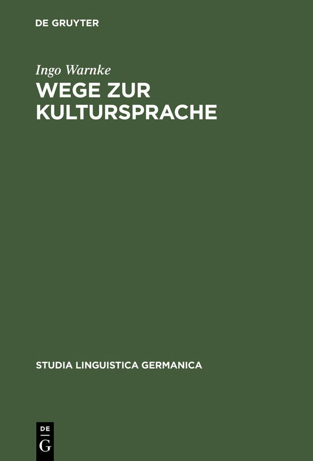 Cover image for Wege zur Kultursprache, isbn: 9783110164299
