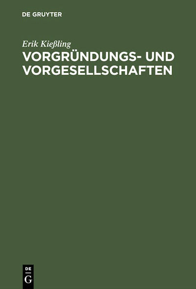Vorgründungs- und Vorgesellschaften