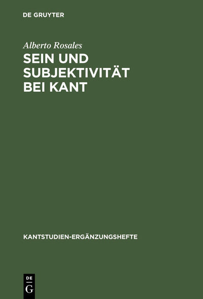 Cover image for Sein und Subjektivität bei Kant, isbn: 9783110164770
